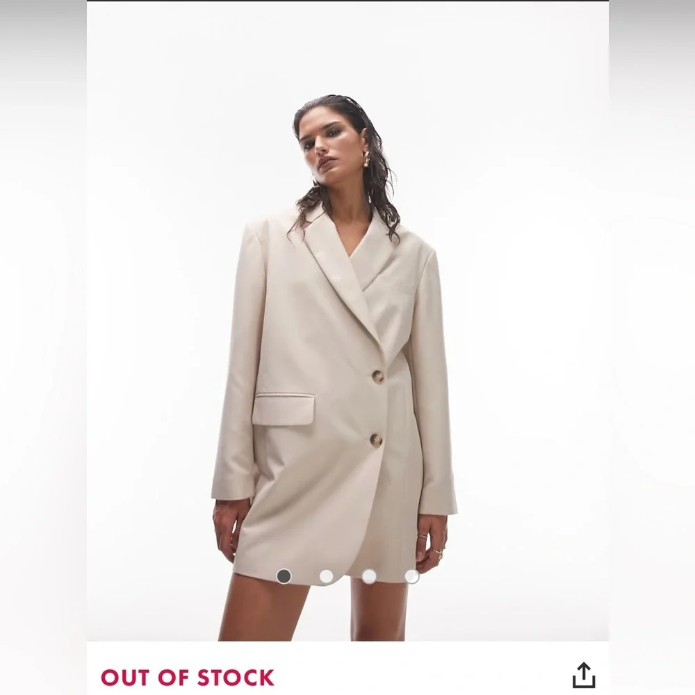Topshop Tailored Dad Blazer Dress in Sage - Picture 6 of 17